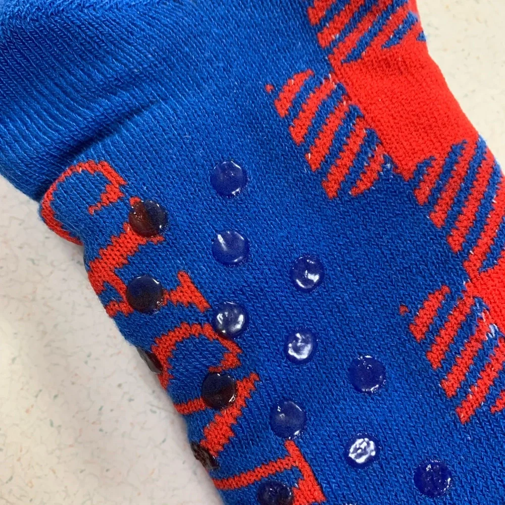 KU Slipper Socks Kansas Jayhawks Warm Insulated For Bare Feet NWT Embroidered